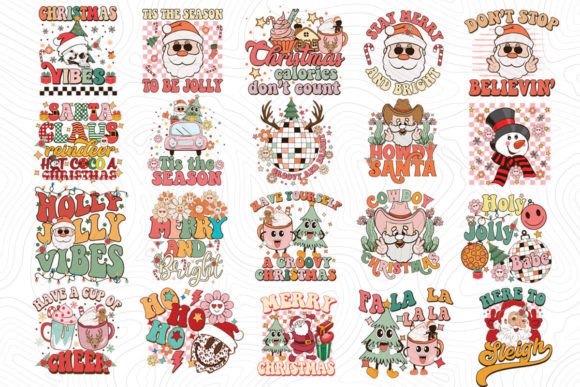 20 Retro Christmas Bundle SVG PNG Review for Embroidery